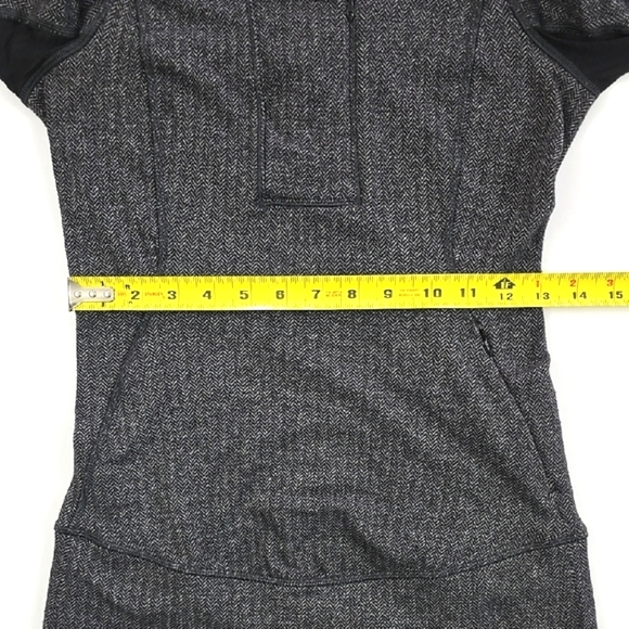 Lululemon Think Fast Pullover Top Mini Check Pique Black Heathered Black Size 2 - Picture 14 of 16